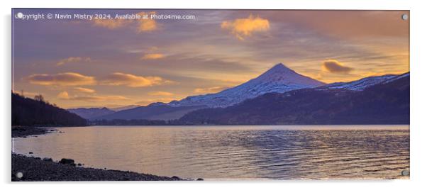 Schiehallion and Loch Rannoch Sunrise Acrylic by Navin Mistry