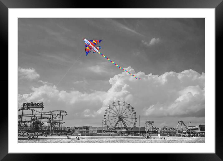 Skegness High Flying Kite Framed Mounted Print by Alison Chambers