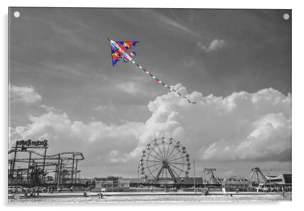 Skegness High Flying Kite Acrylic by Alison Chambers