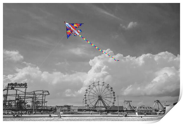 Skegness High Flying Kite Print by Alison Chambers