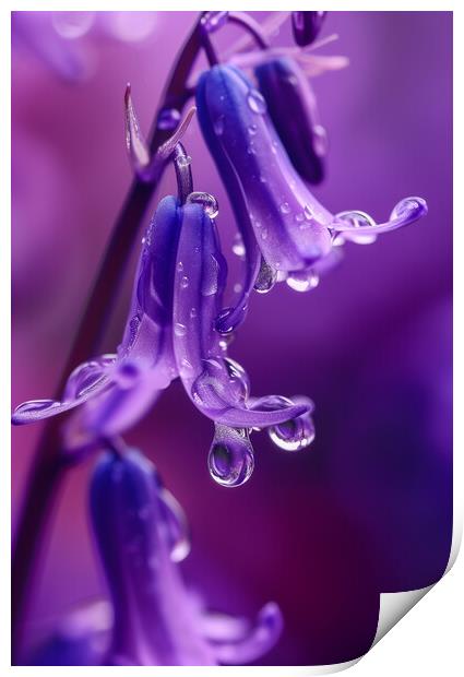  Bluebells ~ Morning Dew Print by T2 