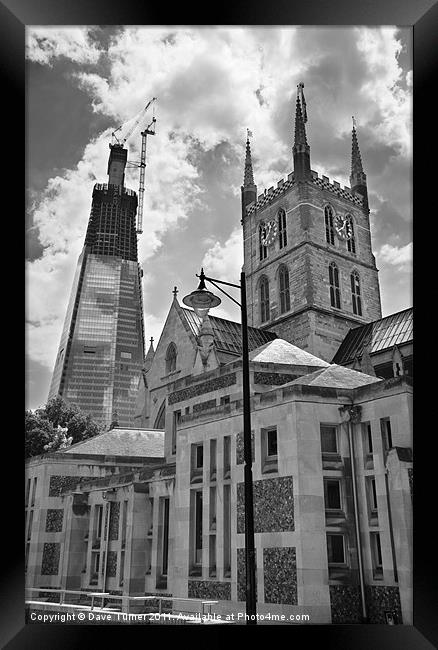 The Shard and Southwark Cathedral, London Framed Print by Dave Turner