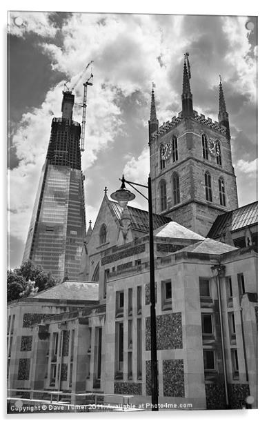 The Shard and Southwark Cathedral, London Acrylic by Dave Turner