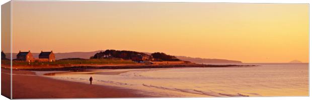 Prestwick beach sunset Canvas Print by Allan Durward Photography
