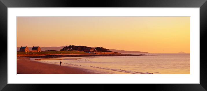 Prestwick beach sunset Framed Mounted Print by Allan Durward Photography