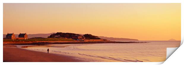 Prestwick beach sunset Print by Allan Durward Photography