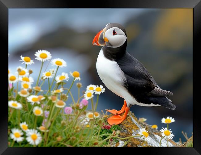 Atlantic Puffin Framed Print by T2 