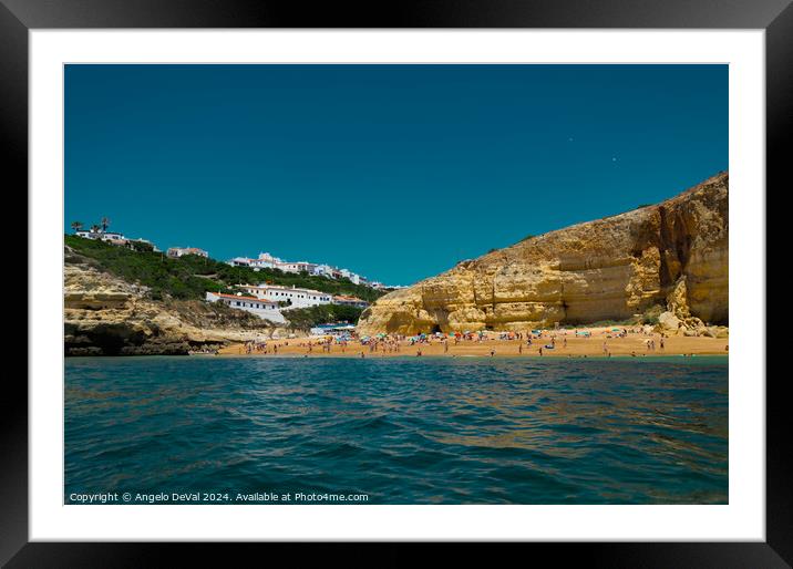 Benagil Beach from the Sea Framed Mounted Print by Angelo DeVal