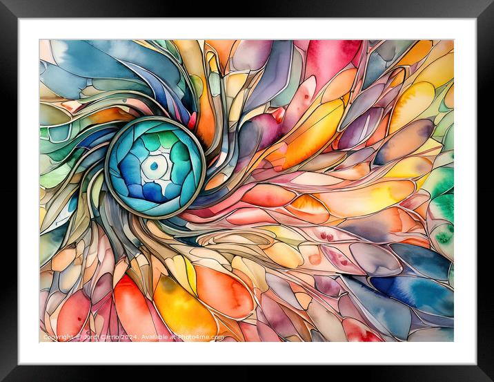 Vortex of Life - GIA2401-0103-WAT Framed Mounted Print by Jordi Carrio