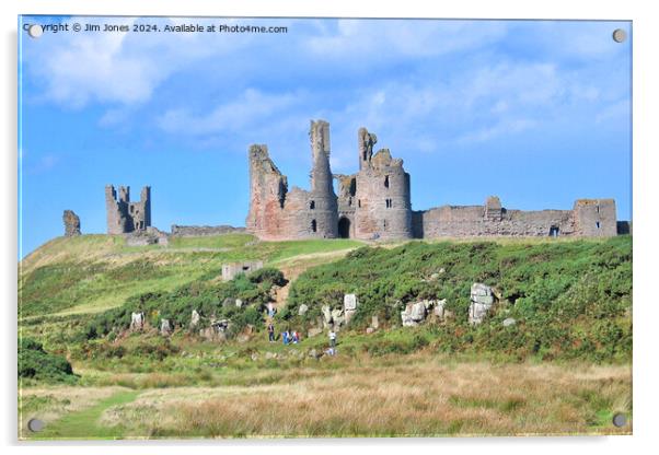 Ruins of Dunstanburgh Castle in Northumberland Acrylic by Jim Jones