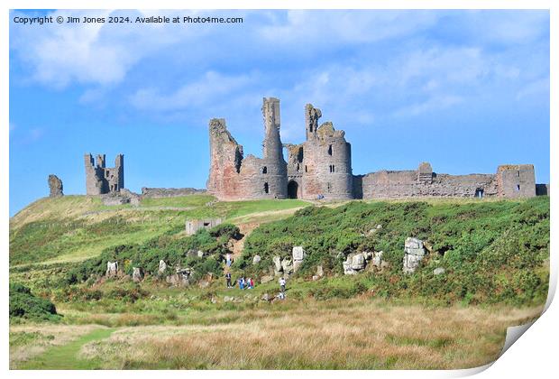 Ruins of Dunstanburgh Castle in Northumberland Print by Jim Jones