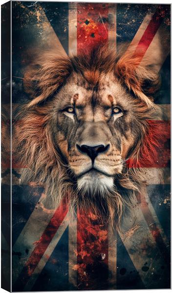 British Union Jack Lion Canvas Print by T2 