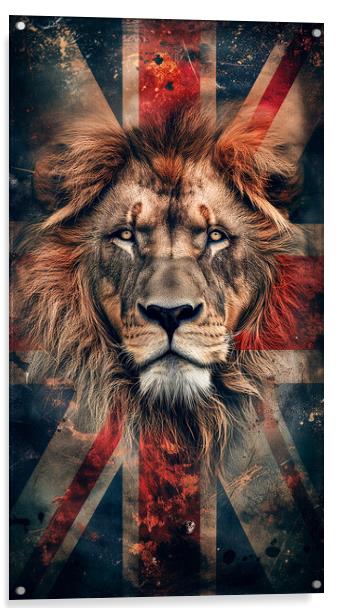 British Union Jack Lion Acrylic by T2 