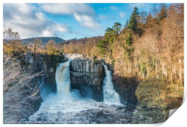 High Force Waterfall in Spate in January Sun Print by Richard Laidler