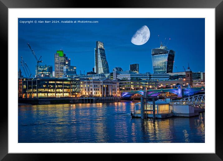 London City & Thames River Skyline  Framed Mounted Print by Alan Barr