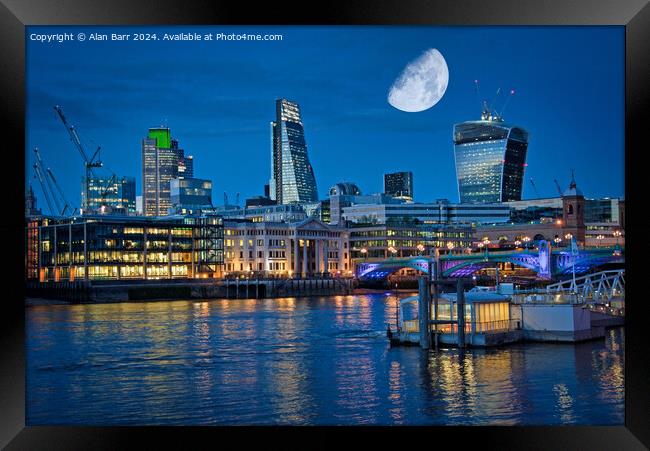 London City & Thames River Skyline  Framed Print by Alan Barr