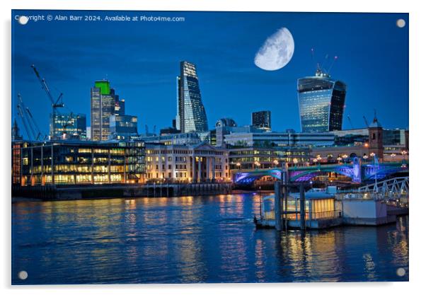 London City & Thames River Skyline  Acrylic by Alan Barr