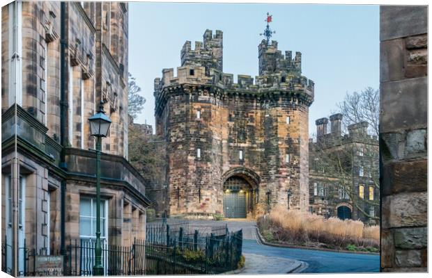 Lancaster Castle in the Winter Canvas Print by Keith Douglas