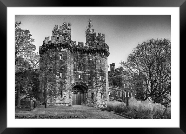 Approaching Lancaster Castle (Black and White) Framed Mounted Print by Keith Douglas