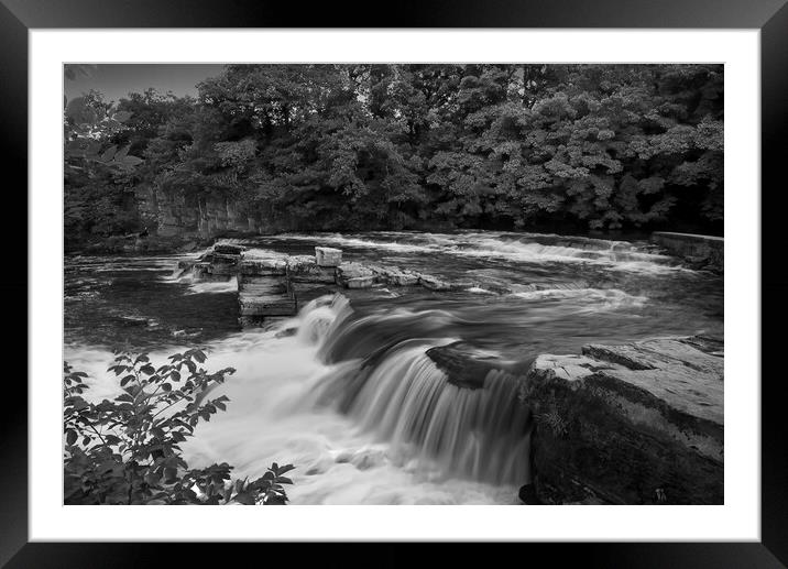 Richmond Falls BW Framed Mounted Print by Alison Chambers
