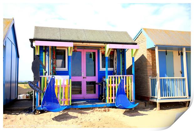 Colorful beach hut Print by john hill