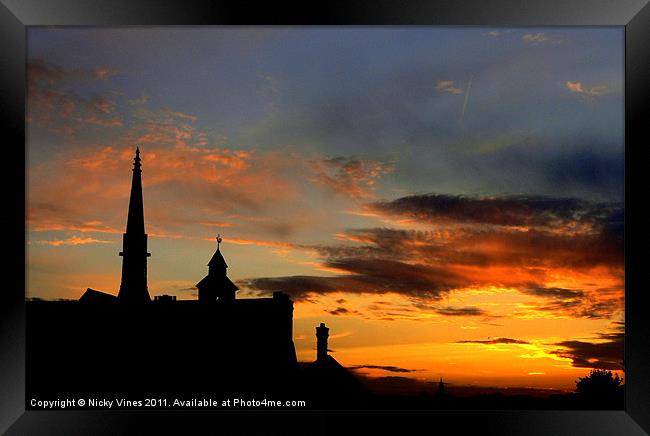 St Peters sunset Framed Print by Nicky Vines