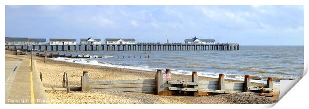 Southwold Pier Panoramic Print by Diana Mower