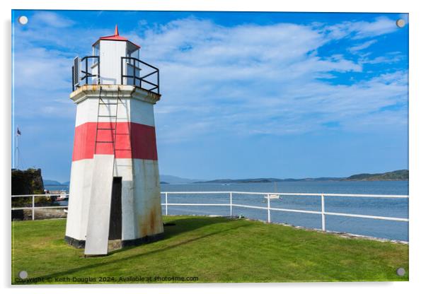 Crinan Lighthouse Acrylic by Keith Douglas