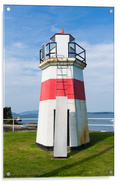 Crinan Lighthouse (portrait) Acrylic by Keith Douglas