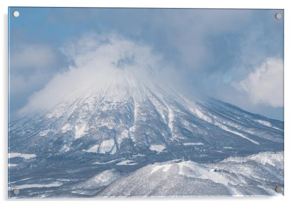 Mt Yotei Midwinter Acrylic by Alex Fukuda