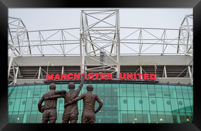 United Trinity closeup at Old Trafford Framed Print by Jason Wells