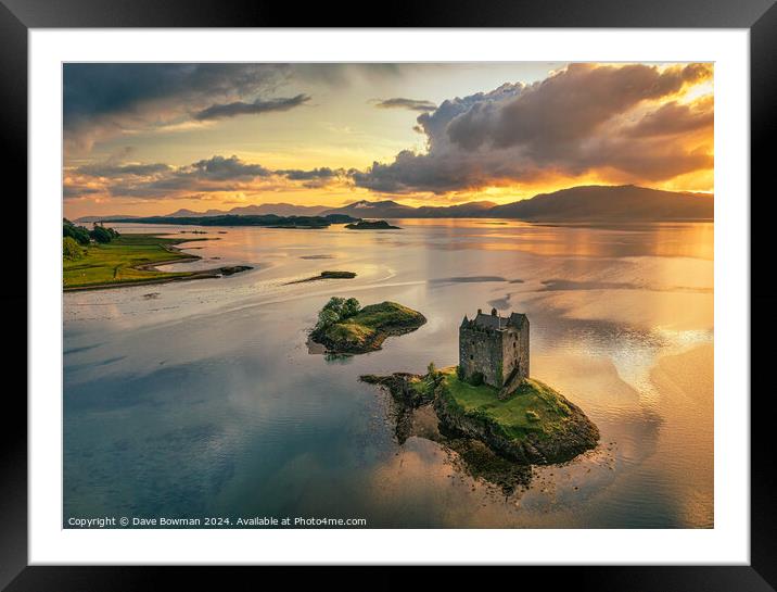 Castle Stalker Sunset Framed Mounted Print by Dave Bowman