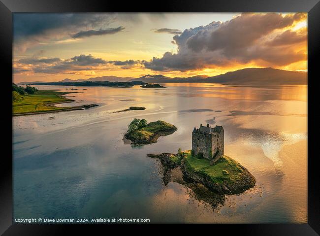 Castle Stalker Sunset Framed Print by Dave Bowman