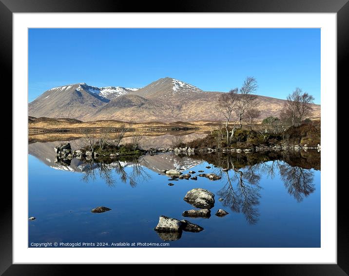 Black Mount and Loch Nah Achlaise , the Highlands of Scotland Framed Mounted Print by Photogold Prints