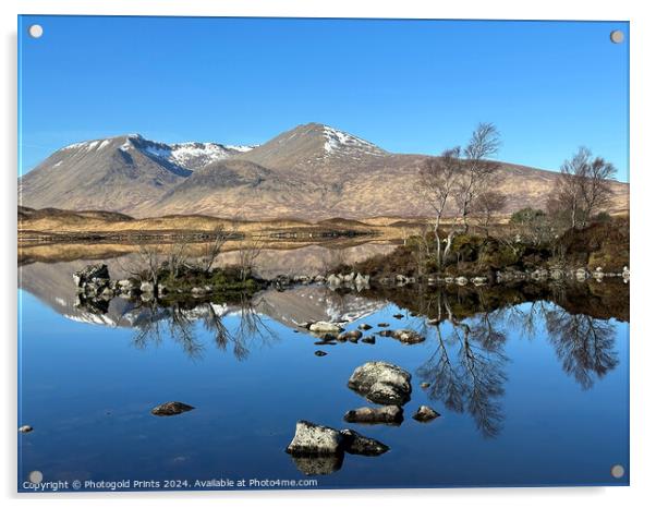 Black Mount and Loch Nah Achlaise , the Highlands of Scotland Acrylic by Photogold Prints