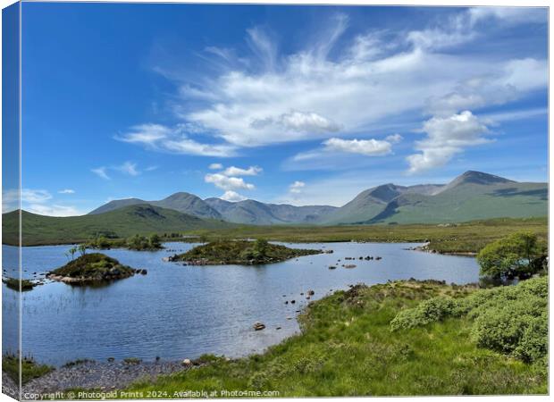 Black Mount and Loch Nah Achlaise , the Highlands of Scotland Canvas Print by Photogold Prints