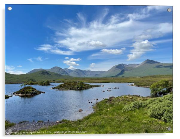 Black Mount and Loch Nah Achlaise , the Highlands of Scotland Acrylic by Photogold Prints