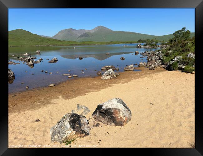 Loch Nah Achlaise , Black Mount in the Highlands of Scotland Framed Print by Photogold Prints