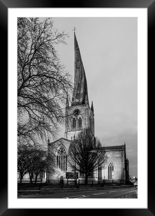Chesterfield's Crooked Spire Framed Mounted Print by Tim Hill