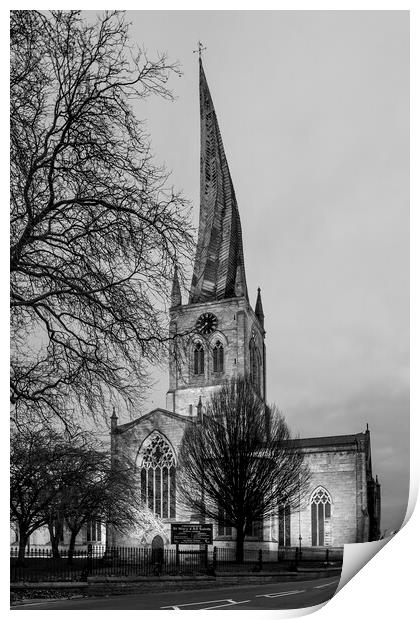 Chesterfield's Crooked Spire Print by Tim Hill