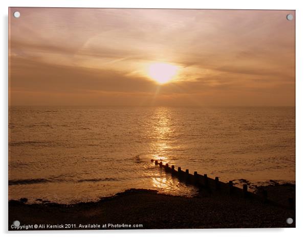 Sunset at Selsey Acrylic by Ali Kernick