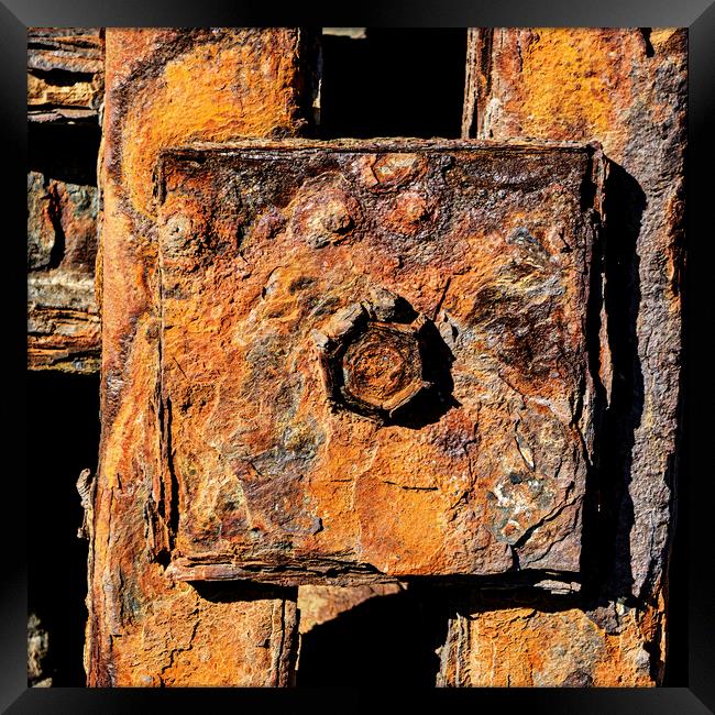 Rusty Bolt, New Quay, Wales Framed Print by Kevin Howchin