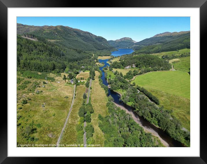 Loch Lubnaig from the air Framed Mounted Print by Photogold Prints