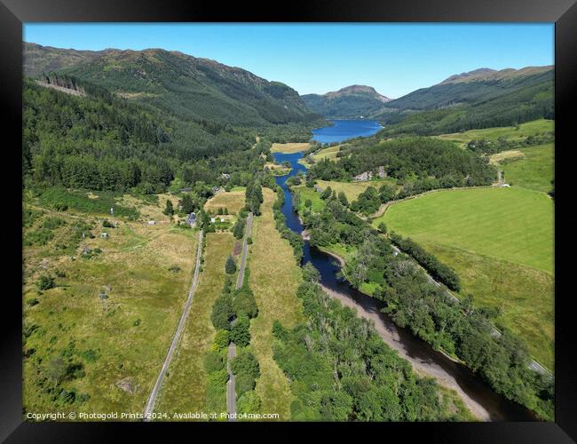 Loch Lubnaig from the air Framed Print by Photogold Prints