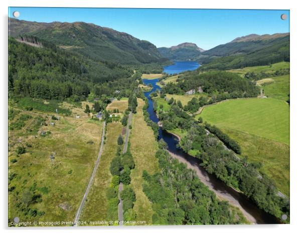 Loch Lubnaig from the air Acrylic by Photogold Prints