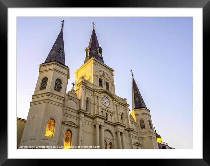 St. Louis Cathedral at Golden Hour Framed Mounted Print by William Morgan