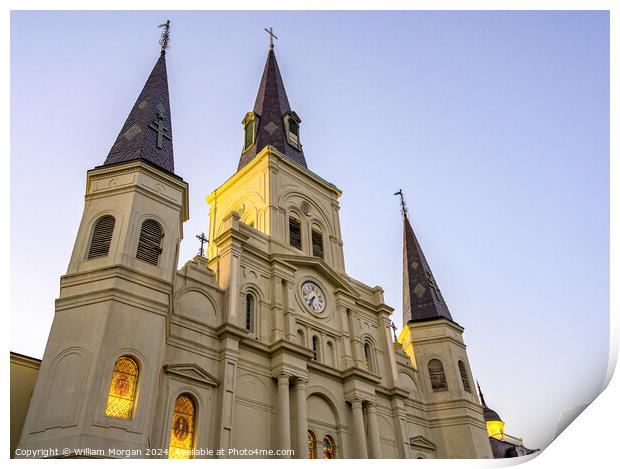 St. Louis Cathedral at Golden Hour Print by William Morgan