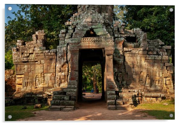 Gate To Banteay Kdei Temple In Cambodia Acrylic by Artur Bogacki