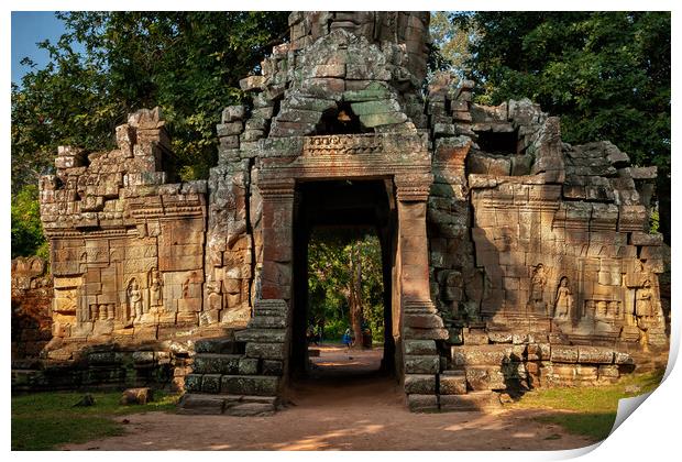 Gate To Banteay Kdei Temple In Cambodia Print by Artur Bogacki