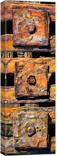 Rusty bolts, New Quay, Wales Canvas Print by Kevin Howchin
